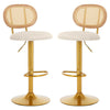 Bar Stools Set of 2 Dining Chair Swivel Velvet Pub Bar Lounge Chairs NS