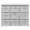 Wooden Wicker Basket Cabinet Storage Sideboard Chest Of Drawers Rack Shelf White