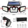74LED Solar Powered PIR Motion Sensor Lamp Outdoor Garden Security Wall Light UK
