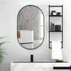 Black/Gold Oval Mirror Bathroom Bedroom Makeup Dressing Mirror Wall Mounted