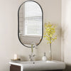 Black/Gold Oval Mirror Bathroom Bedroom Makeup Dressing Mirror Wall Mounted