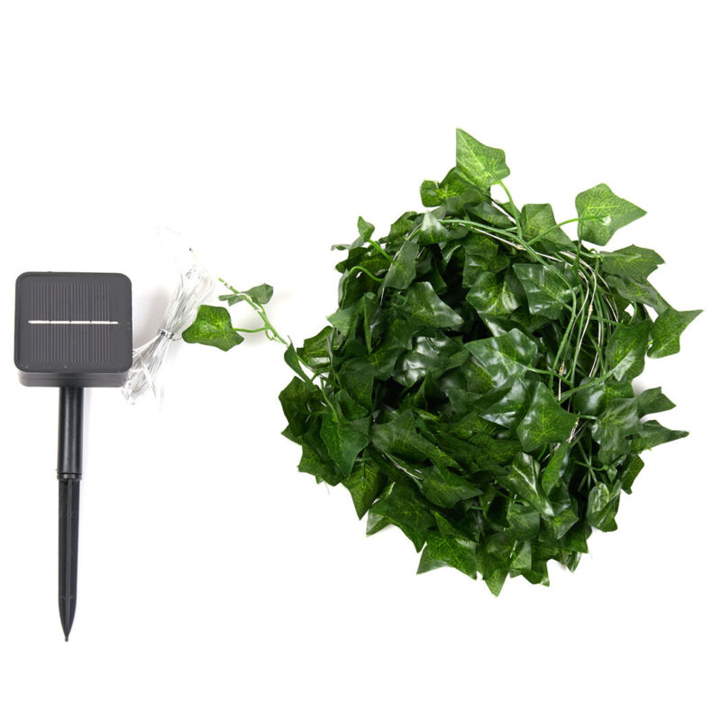 LED Solar Powered Ivy Fairy String Lights Garden Outdoor Leave Wall Fence  Light