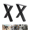 2PCS INDUSTRIAL STEEL TABLE LEGS CABINET CHAIR DESK X-SHAPED LEGS SET BLACK UNIT