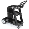 3-Tier Trolley Welding Cart With Chains Welding Trolley MIG TIG Welders Black