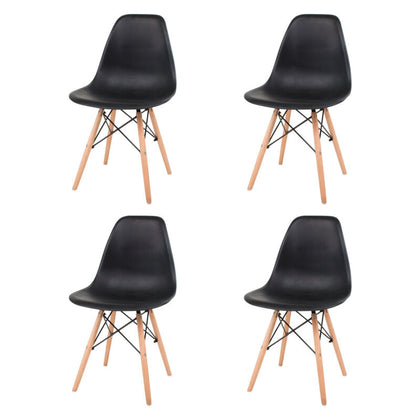4x Retro Style Lounge Office Chair Dining Chairs Wooden Legs Kitchen Commercial