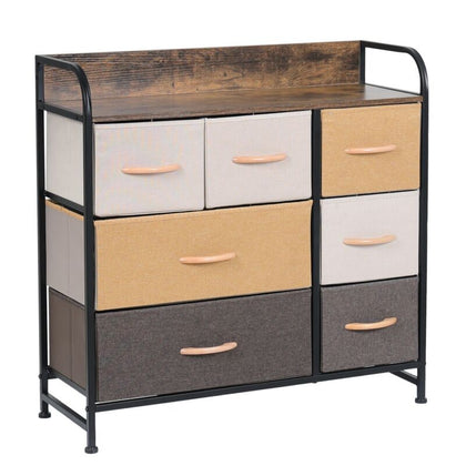 Fabric Chest of Drawers 7-Drawer Dresser 3-tier Storage Organizer Unit Bedroom