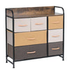 Fabric Chest of Drawers 7-Drawer Dresser 3-tier Storage Organizer Unit Bedroom