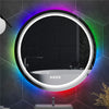 Ultra-Modern Round LED Bathroom Mirror RGB Backlit Stepless Colors Dimmable Wall