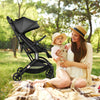 Foldable Baby Stroller Pushchair Pram Toddler Buggy Adjustable Backrest Footrest