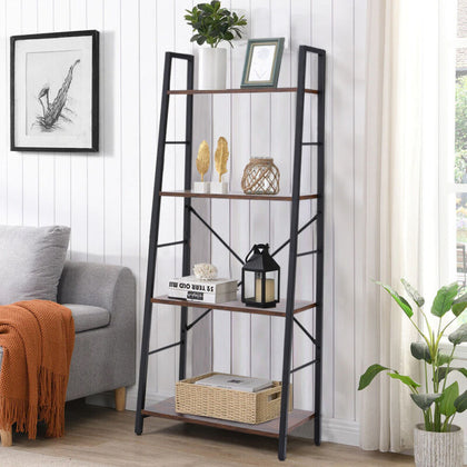 Retro Bookshelf Industrial Display Shelving Unit Standing Bookcase Storage Shelf