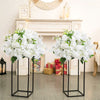 Artificial Rose Hydrangea Flowers Bouquet Leaves Balls Wedding Home Garden Decor
