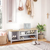 Shoe Bench Shoe Storage Bench with Seat and Open Shelf Wooden for Hallway Gray