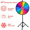 24" Color Prize Wheel Dry Erase Fortune Spinning Floor Stand Party Win Game