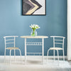 3 Pieces Bar Table Dining Kitchen Table Chair Dining Room Sets w/ Storage Shelf