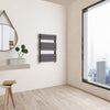 Bathroom Radiator Heated Flat Panel Straight White Black Anthracite Chrome
