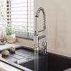 Kitchen Sink Mixer Taps Spring Pull Out Sprayer Commercial Dual Spout Swivel Tap