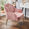 Crushed Velvet Upholstered Armchair Nordic Gold Metal Leg Sofa Chair Living Room