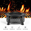 3 in 1 Round Fire Pit Set Outdoor Fireplace Log Burner Patio BBQ Grill Camping