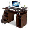 Computer Desk Home Office Workstation with 2 Drawers & Storage Compartments