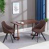 Set of 2 Faux Leather/Suede Dining Chairs Metal Legs Reception Restaurant Chair