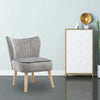 Velvet Oyster Occasional Chair Fluted Bedroom Living Room Accent Seat Wood Legs