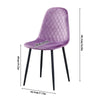 Set of 4 Velvet Dining Chairs Side Chair Metal Legs Dining Room Living Room Home