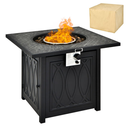 50000BTU Square Propane Firepit w/High-temp Resistant Tabletop Gas FirePit Table