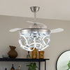 Ceiling Mount Fandelier Remote Retractable Blade Led Ceiling Fan Light Lamp 42''
