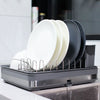 Dish Drainer Dry Rack Large Removable Tray Plate Cup Cutlery Kitchen Holder Grey
