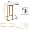 Sofa Side Table Marble Top C-Shape Laptop Stand Tray Slide Under Couch End Table