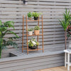 3-tier Bamboo Plant Stand Freestanding Ladder Plant Storage Shelf Display Rack