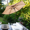 2.7 M Outdoor Patio Umbrella Garden Parasol Sun Shade Adjustable W/ Crank Handle