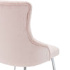 Modern Dining Chair Upholstered Armchair Velvet Restaurant Office Chair Pink QA