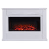 White Electric Fireplace Heater Log Flame Effect Standing Mantelpiece Suite 34''