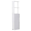 Slim White Bathroom Storage Cabinet Tall Narrow Wooden Compact Drawers Shelves