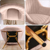 2PCS Dining Chairs With Gold Metal Legs Office Kitchen Lounge Upholstered Chair