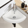 Bathroom Corner Ceramic Vessel Sink Counter Porcelain Bowl Basin W/ Faucet Hole