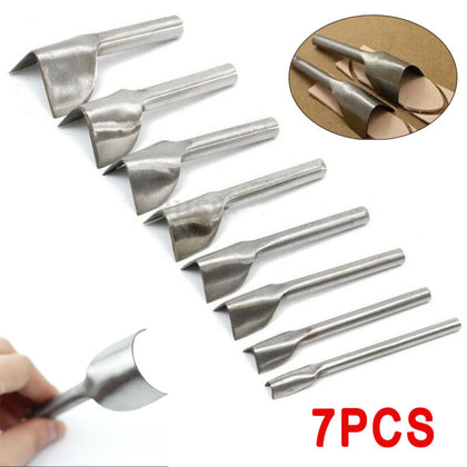 7pcs DIY Leather Craft Punch Belt End Cutter Wear-Resistan Cutting Tools 10-40mm