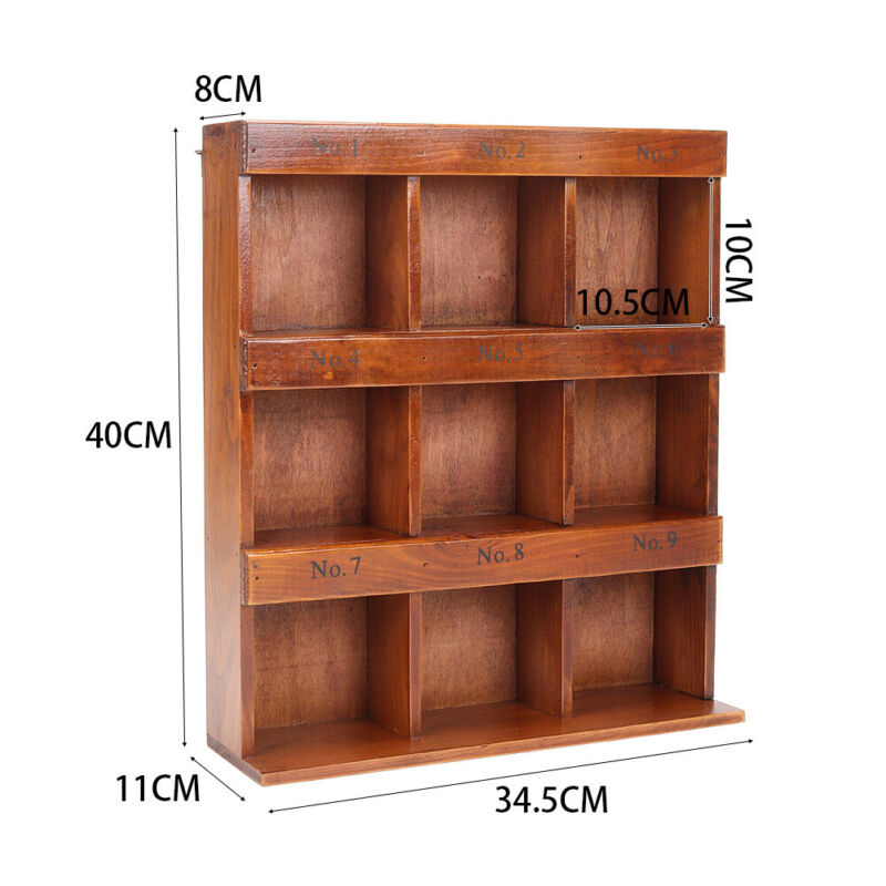 9 Bucket Display Rack Wooden 9 Cube Storage Unit Display Rack Wall Hanging Desktop Cabinet S ...