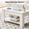 Wooden Coffee Table With Lift Up Top Storage Area and Magazine Shelf