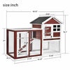 Rabbit Bunny Hutch Cage House Guinea Pig Hutch Hide/Run with Linoleum Roof 2-Tie