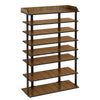 7 Tier Shoe Rack Vertical Tall Storage Shelf Unit Cabinet Organizer Rustic Brown