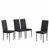 4pc Black Faux Leather Padded Seat Dining Chairs Kitchen Living Room Dining Room