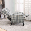 ONPNO Tartan Reclining Chairs Wing Back Armchair For Living Room Grey