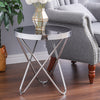 Large 45cm Round Table Side Table Glass Coffee Harpin Circular Indoor LivingRoom