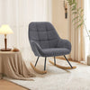 Modern Grey Linen Fabric Armchair Rocking Single Sofa Chair Relaxing Padded Seat