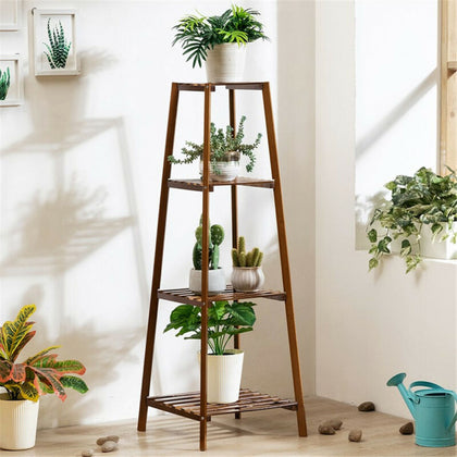 117cm Bamboo Plant Stand Ladder Shelf Tall Plant Rack Flower Pots Holder Display
