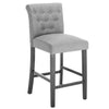 2x Chairs Bar Stools Bar Chairs linen Wood Legs Barstools High Stools grey