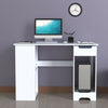 White L-shaped Computer Desk Corner PC Table Workstation Home Office w/ Shelves