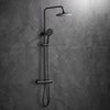 Bathroom Round Thermostatic Mixer Shower Set Matte Black Exposed Twin Head Valve